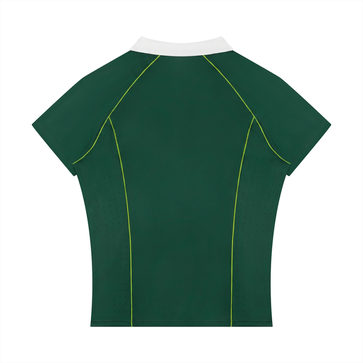 Women’s gym wear Slim Fit Quarter-Zip Polo Shirt