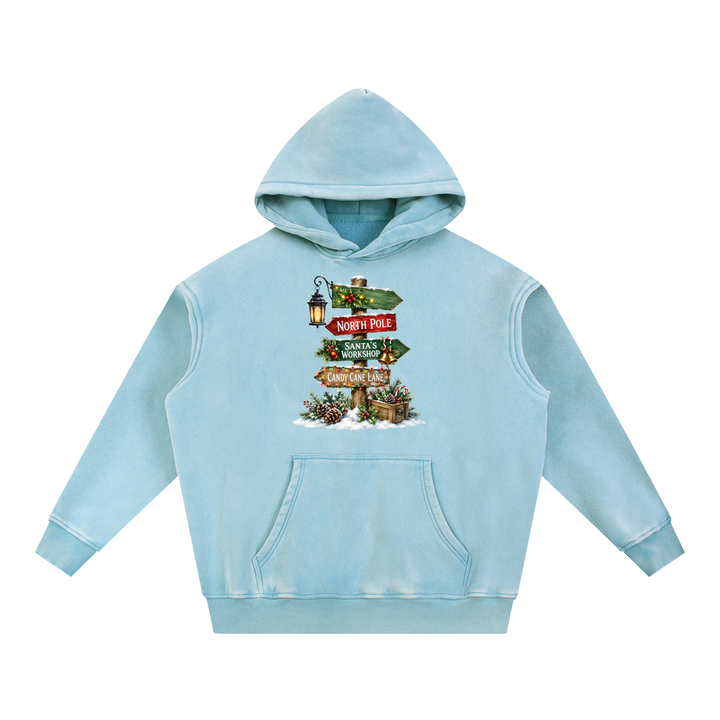 women graphic Snow Wash Fleece Oversize Hoodie