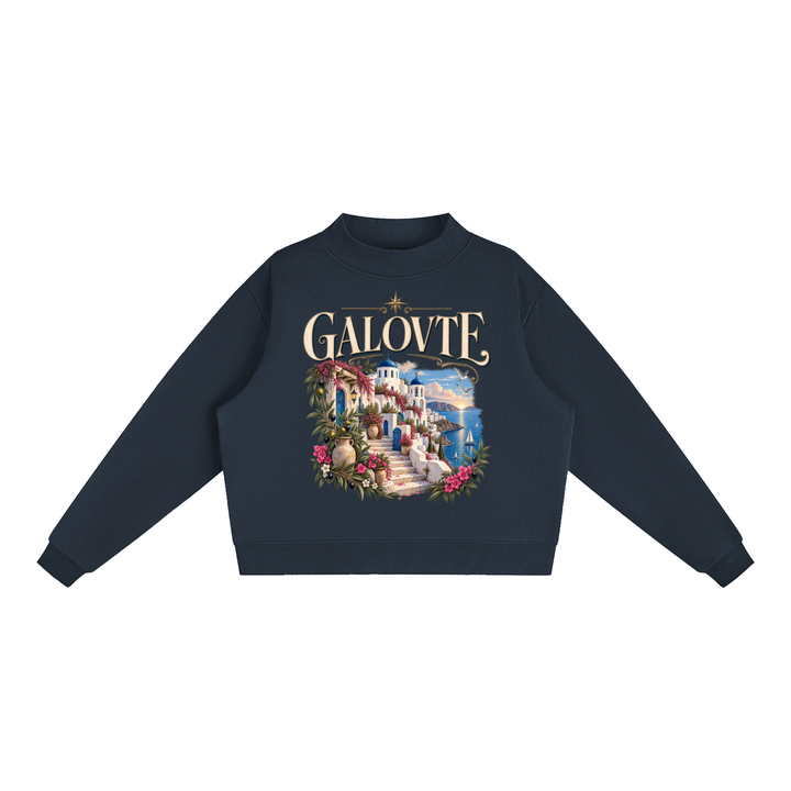 women graphic Essential Fleece Mock-Neck Crew Sweatshirt