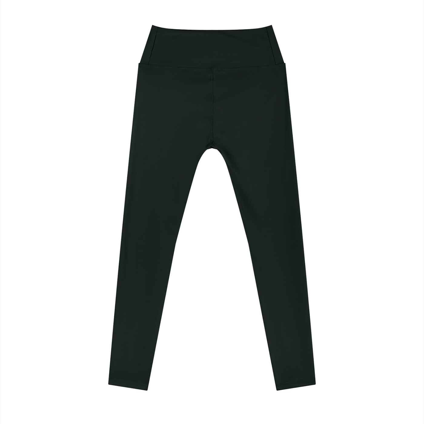 Wing Logo High-Rise Ankle Leggings in Black, back view.
