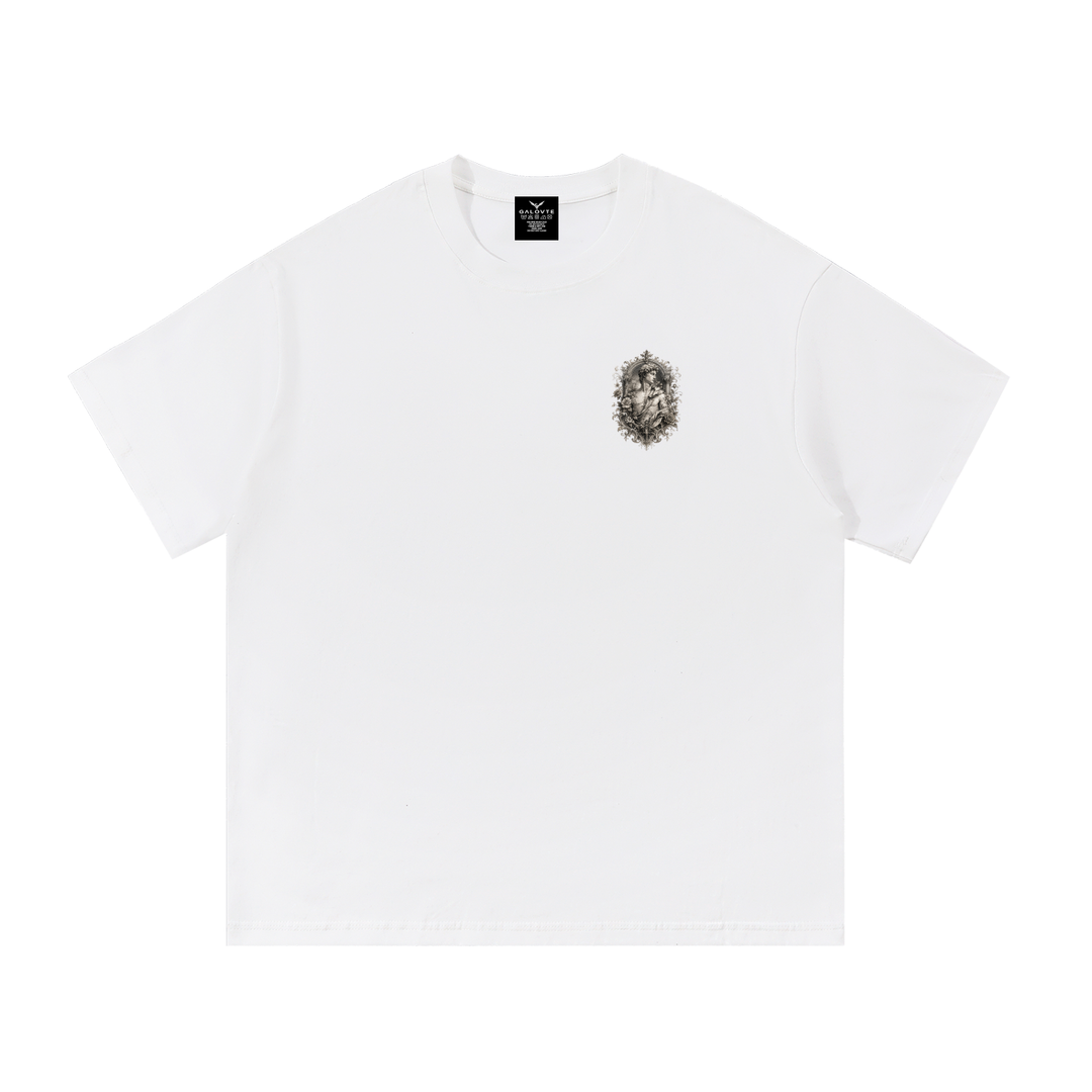 men graphic Baroque Statue Crest Left-Chest Cotton Tee
