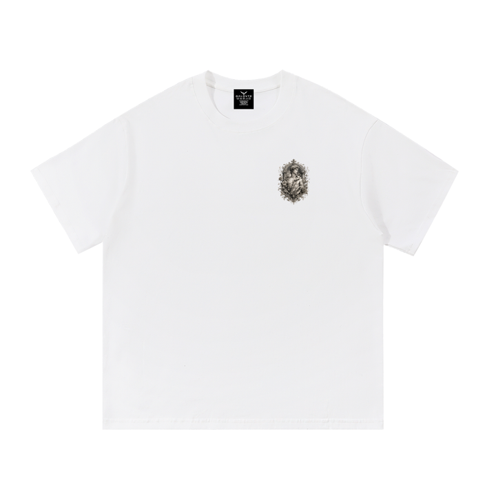 men graphic Baroque Statue Crest Left-Chest Cotton Tee
