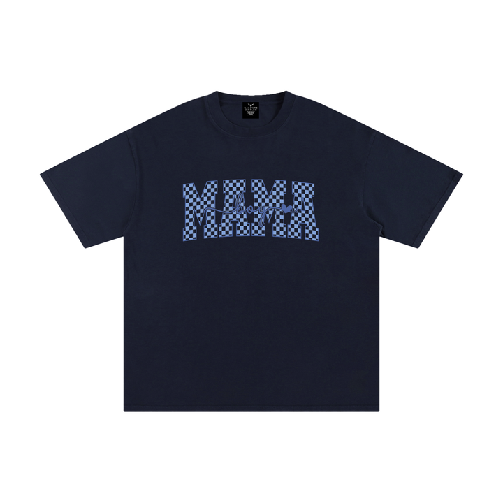 mom lover Mama Checkerboard Retro Typography Tee
