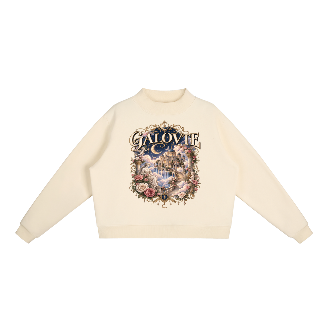 WOMEN GRAPHICS Essential Fleece Mock-Neck Crew Sweatshirt