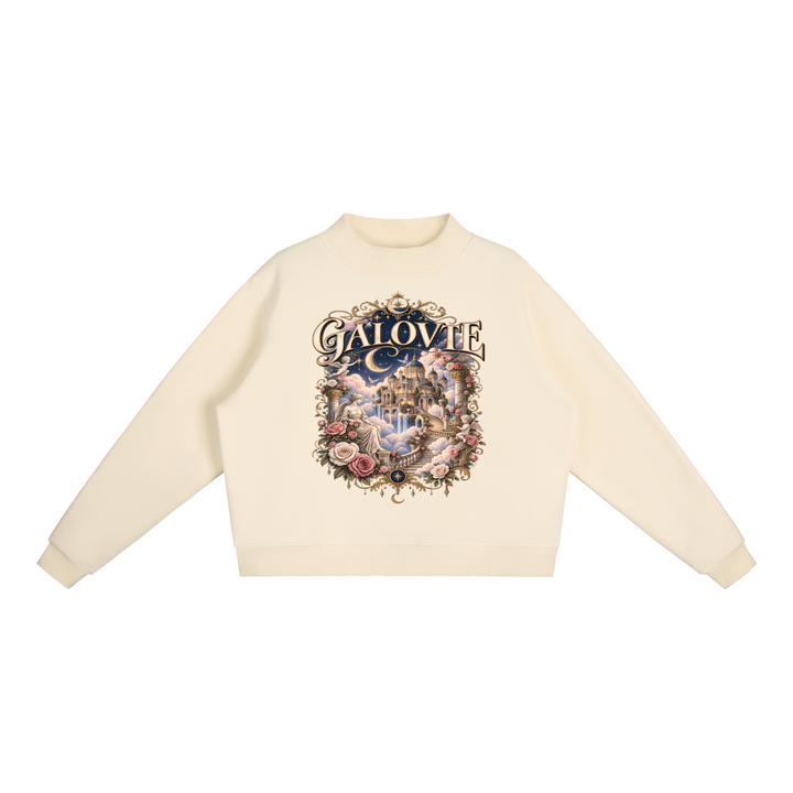 WOMEN GRAPHICS Essential Fleece Mock-Neck Crew Sweatshirt