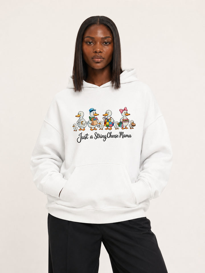 mom lover Just A String Cheese Mama Goose Family Hoodie