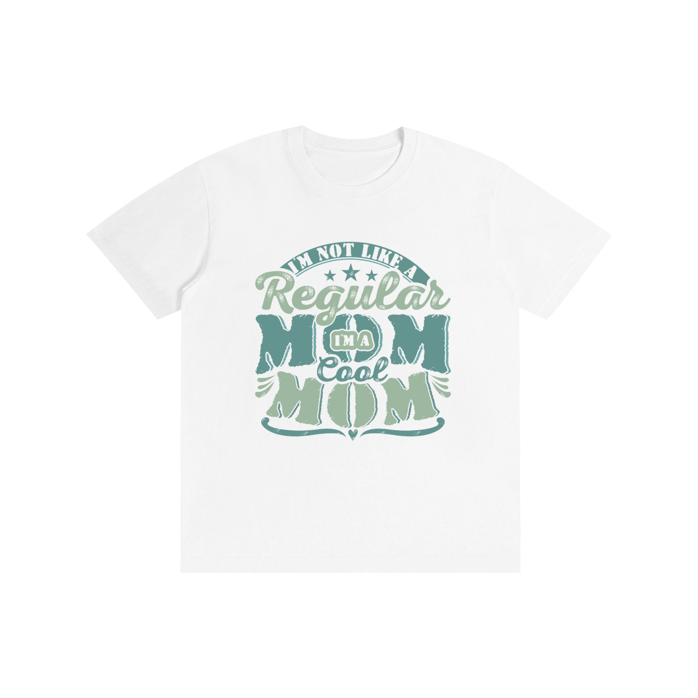 Not A Regular Mom I'm A Cool Mom Retro Tee in Lucent White, flat lay.