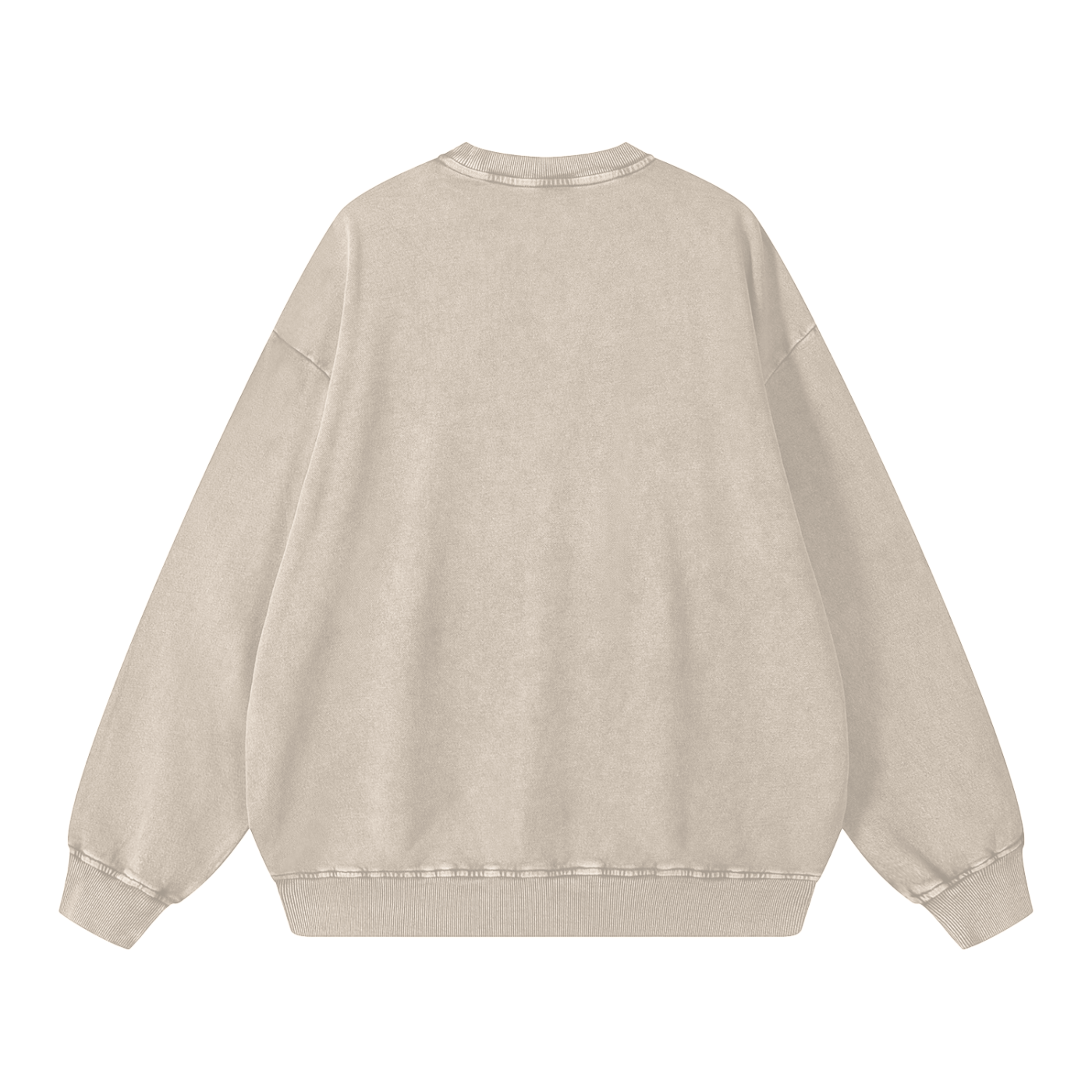 Bruh We Back Teacher Washed Sweatshirt in Light Apricot, back view.