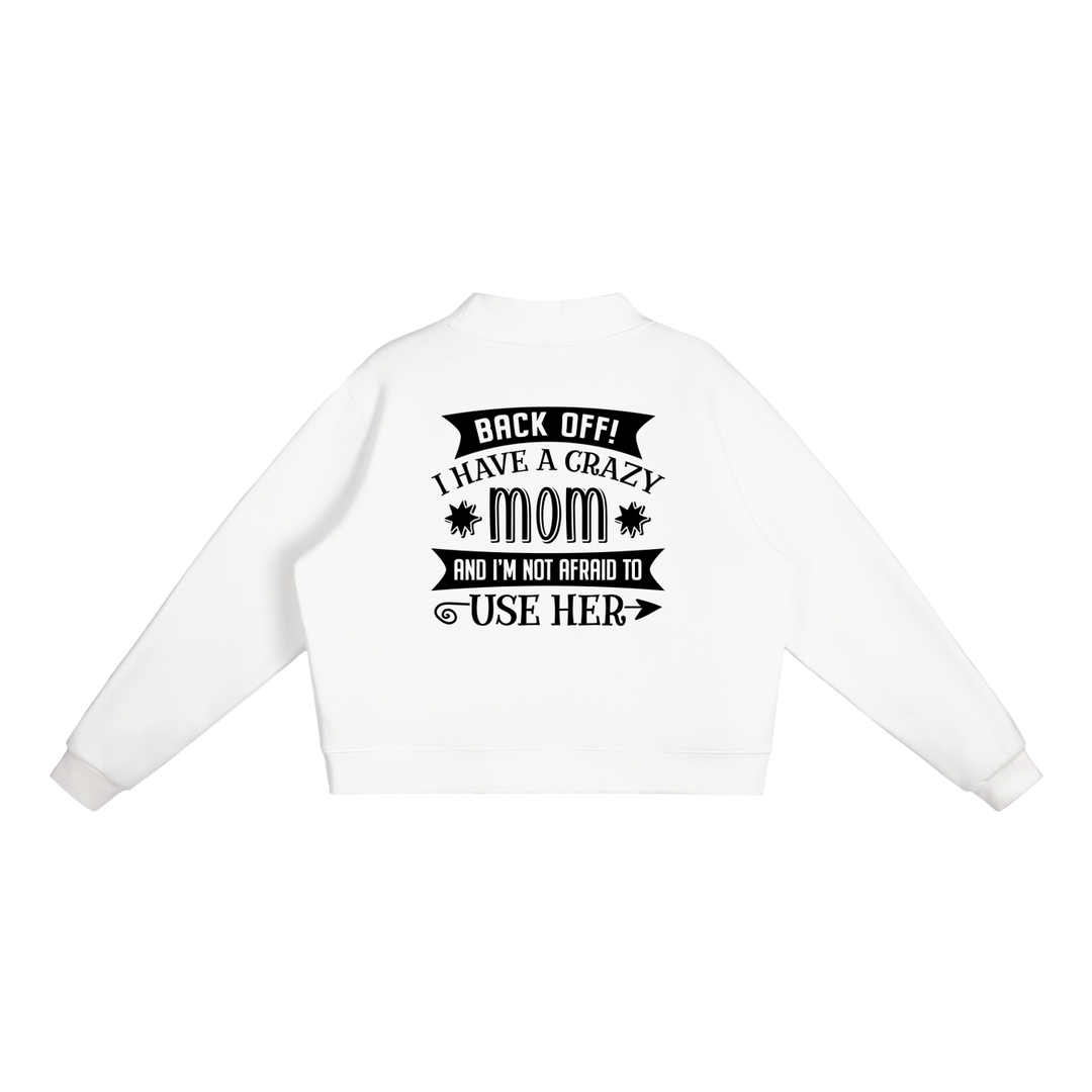 MOM LOVER Essential Fleece Mock-Neck Crew Sweatshirt