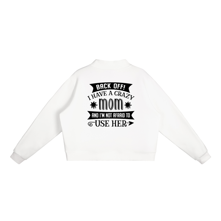 MOM LOVER Essential Fleece Mock-Neck Crew Sweatshirt