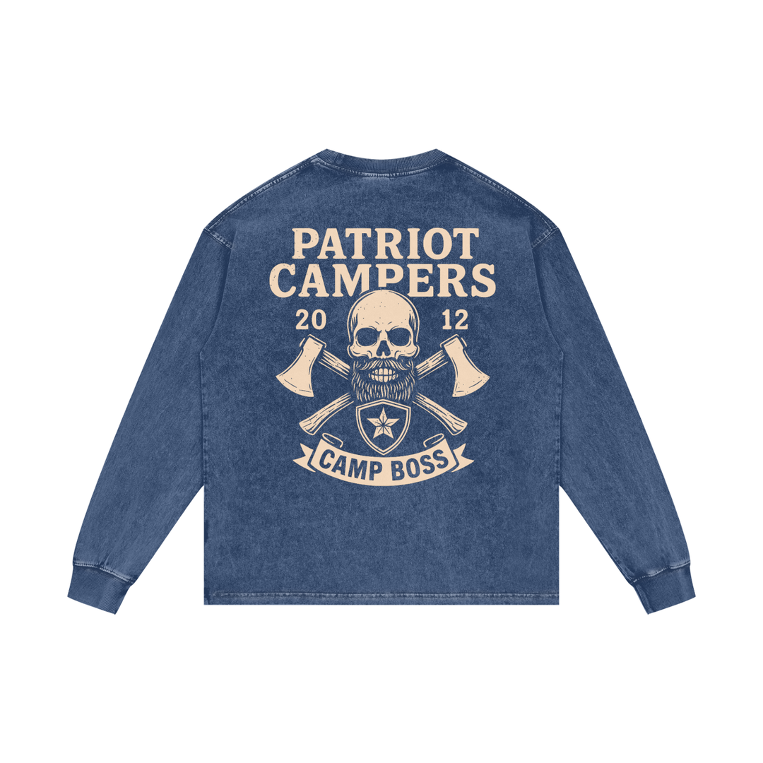 men. graphic Acid Wash Oversize Long Sleeve T-Shirt