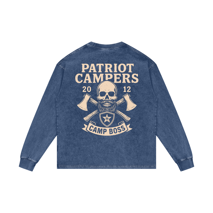 men. graphic Acid Wash Oversize Long Sleeve T-Shirt
