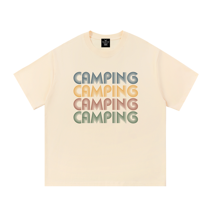 hiking lover Camping Retro Seventies Repeat Typography Tee