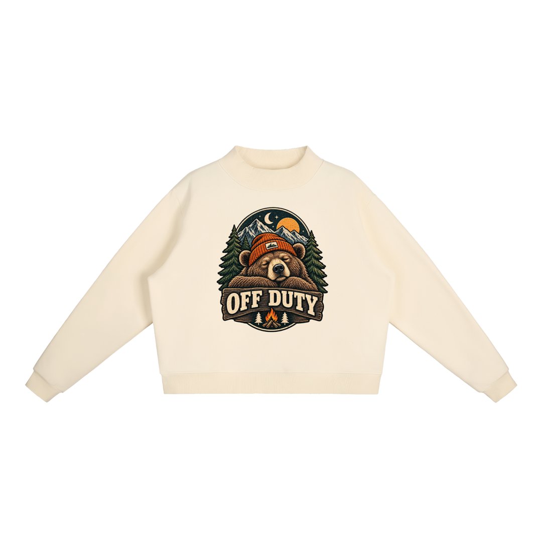 hiking lover Essential Fleece Mock-Neck Crew Sweatshirt