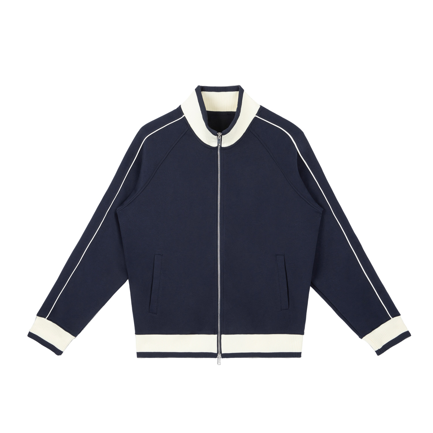 men brand Color Block Raglan Sleeve Zip Track Jacket
