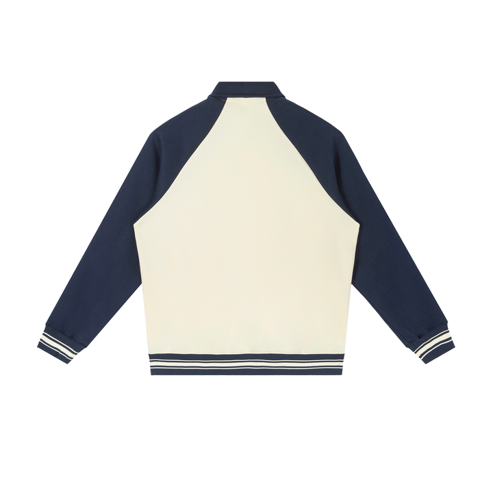 WOMEN COAT AND JACKET Contrast Raglan Sleeve Baseball Jacket