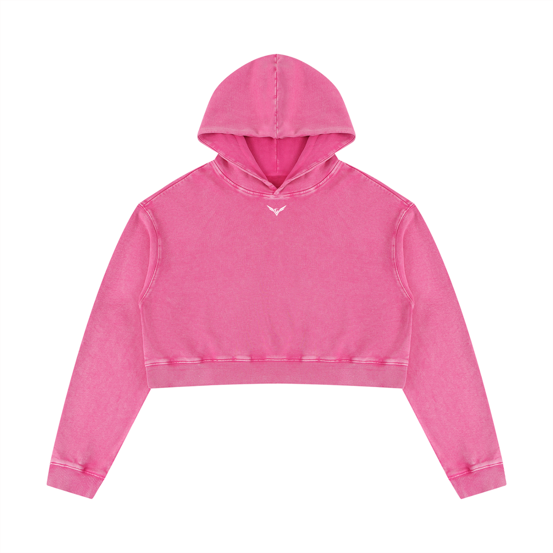 Women’s HODDIES Mineral Washed Crop Hoodie