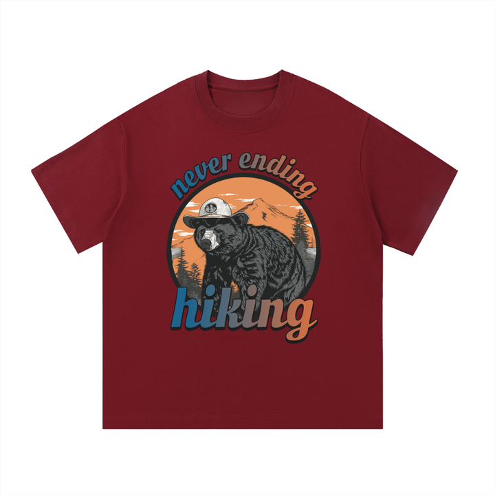 hiking lover Never Ending Hiking Retro Bear Cotton Tee