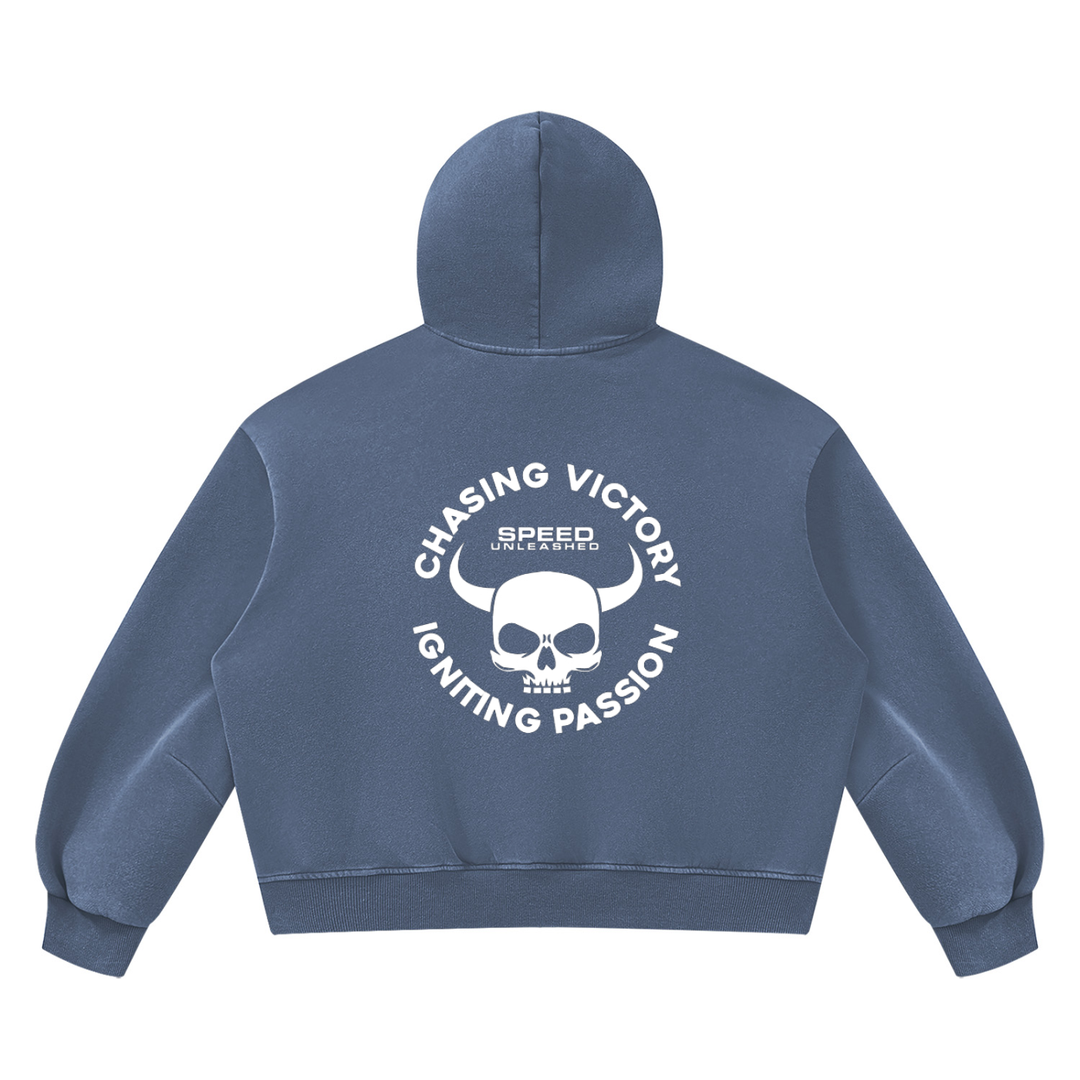 men graphic Vintage Wash Boxy Fleece Hoodie