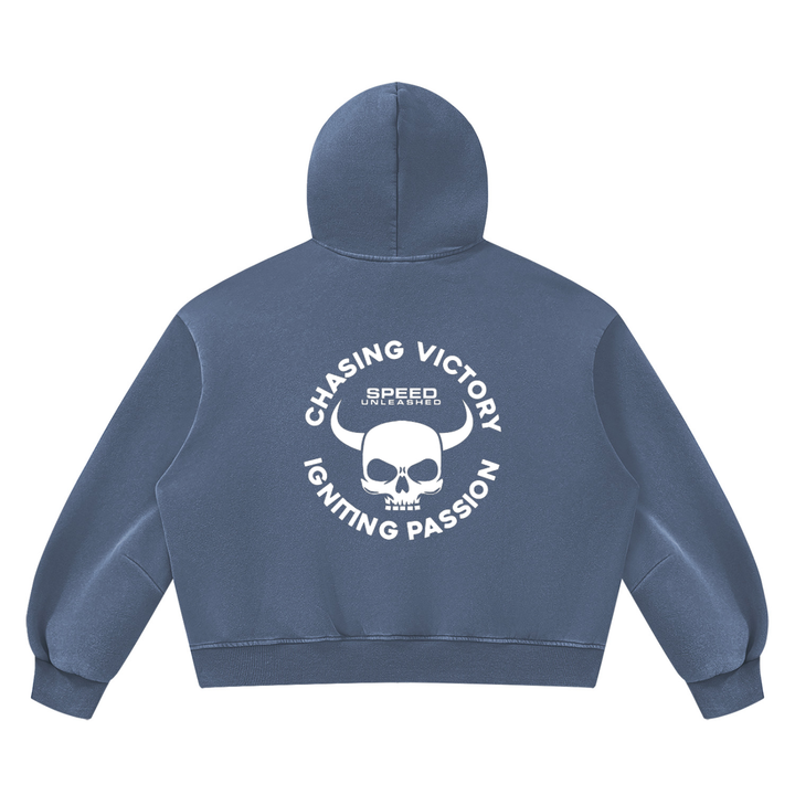 men graphic Vintage Wash Boxy Fleece Hoodie