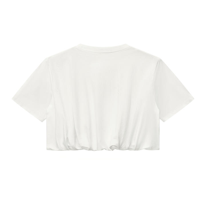 Women’s t shirts Crop Bubble Hem T-Shirt