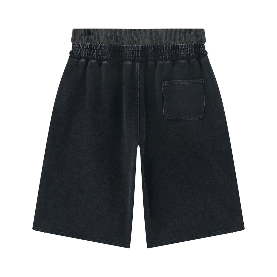 WOMEN PENT Vintage Wash Distressed Wide Leg Shorts