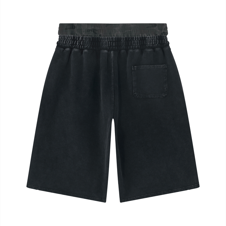 WOMEN PENT Vintage Wash Distressed Wide Leg Shorts
