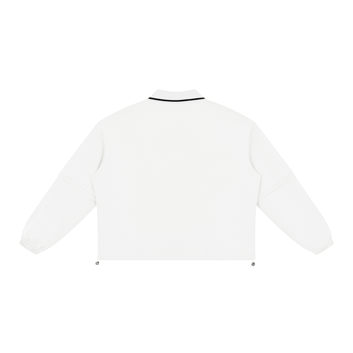 women hoddies Boxy Collared Detachable Sweatshirt