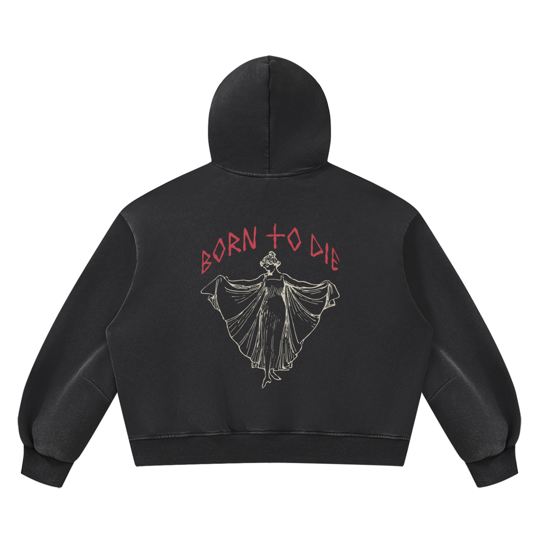 WOMEN GRAPHIC  Vintage Wash Boxy Fleece Hoodie