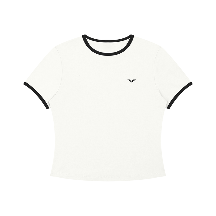 Women’ t shirts Color Block Crop T-Shirt