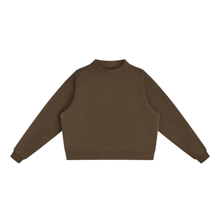 women hoddies Essential Fleece Mock-Neck Crew Sweatshirt