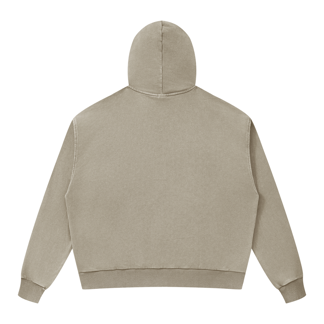 men hoddies Unisex Mineral Wash Boxy Full Zip Hoodie