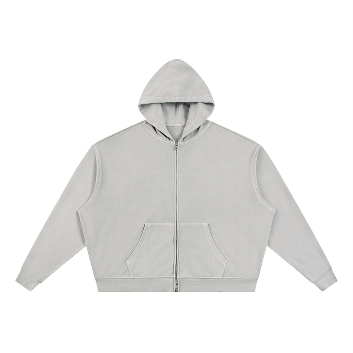 men brand Vintage Wash Full Zip Boxy Hoodie