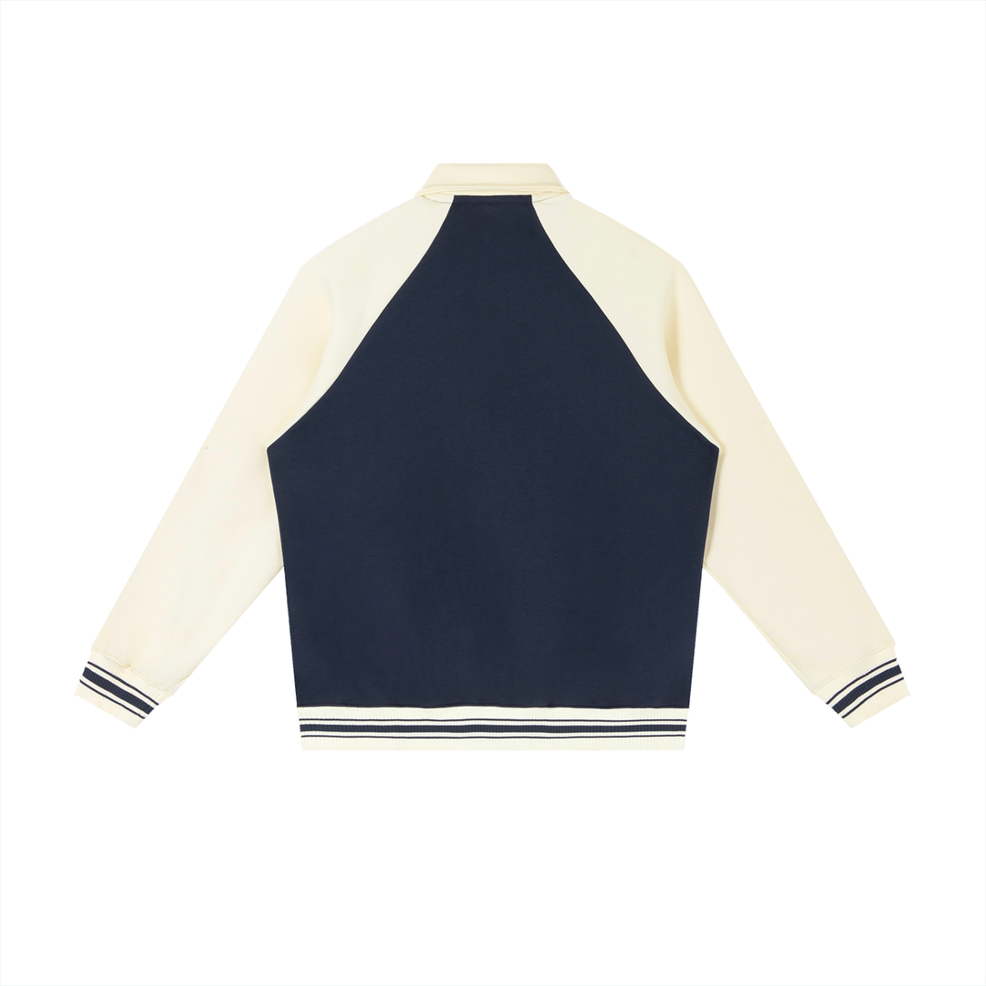 WOMEN COAT AND JACKET Contrast Raglan Sleeve Baseball Jacket