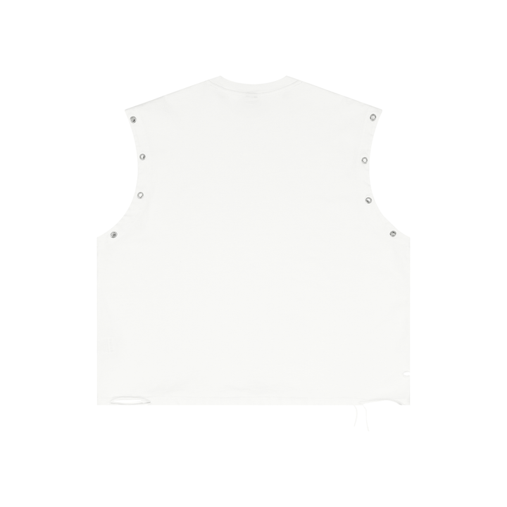 MEN GYM WEAR Distressed Grommet Eyelet Tank Top