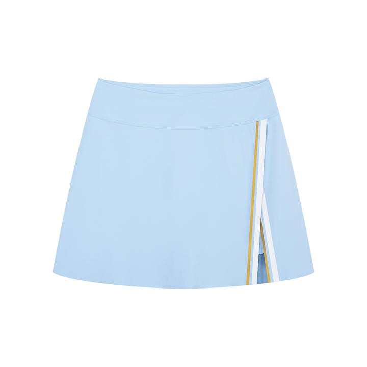 Women SKIRT A-Line Contrast Panel Slit Skirt