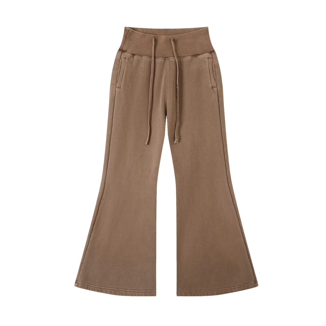 WOMEN PENT Vintage Washed Flared Fleece Pants