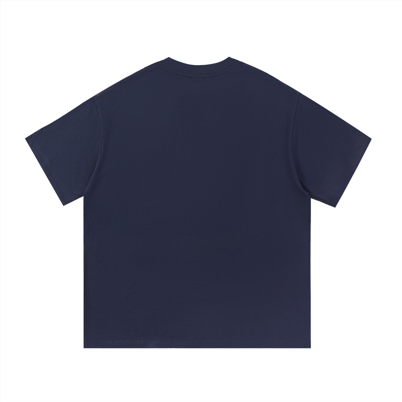 Bear Double Exposure Mountain Landscape Tee in Navy Blue, back view.