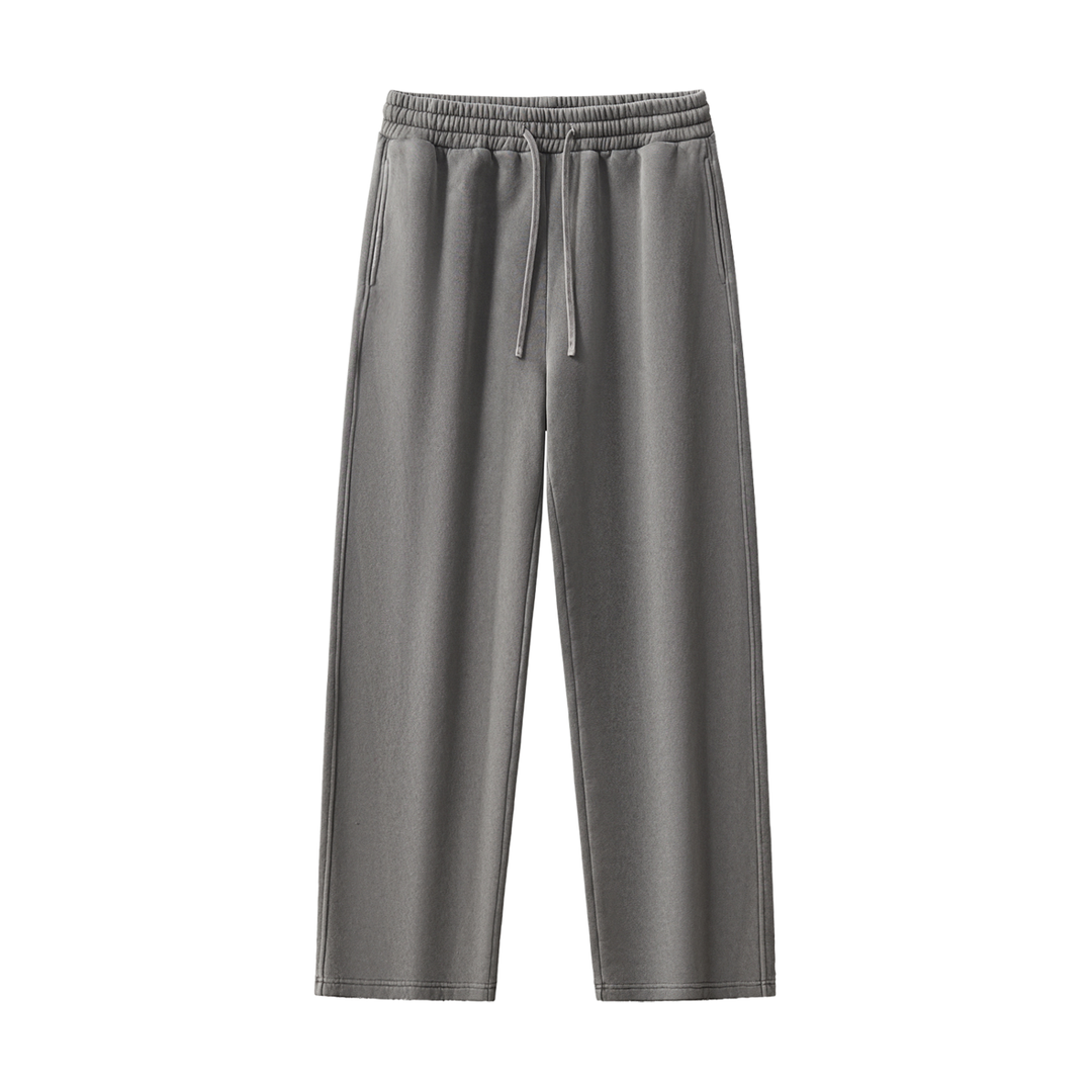 WOMEN PENT Frayed Enzyme Washed Fleece Sweatpants