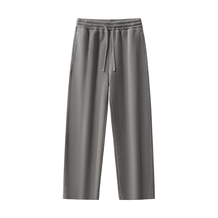 WOMEN PENT Frayed Enzyme Washed Fleece Sweatpants