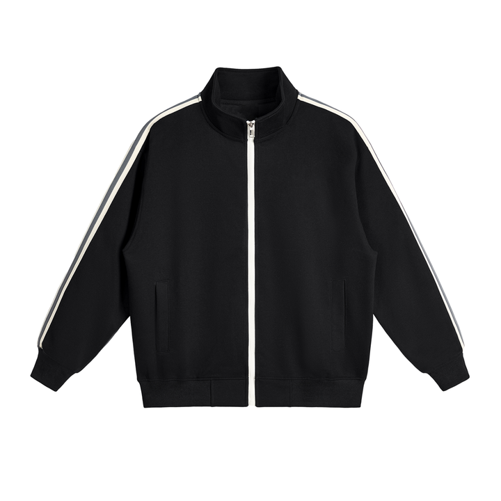 MEN COAT AND JACKET Contrast Side-Stripe Stand Collar  Jacket