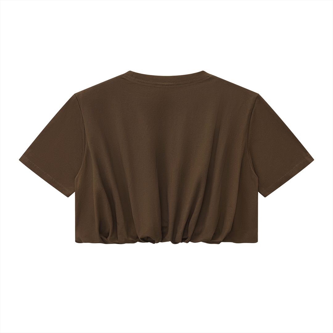 Women’s t shirts Crop Bubble Hem T-Shirt