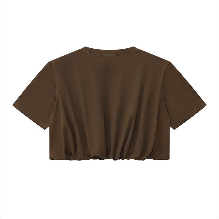 Women’s t shirts Crop Bubble Hem T-Shirt