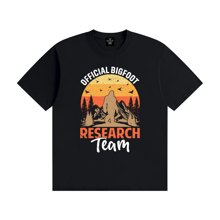 hiking lover Official Bigfoot Research Team Retro Sunset Tee