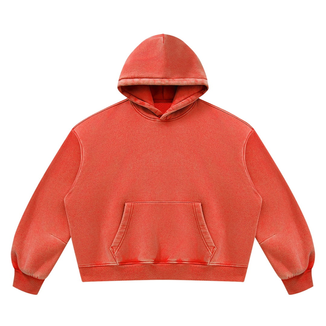 WOMEN HODDIES Vintage Wash Boxy Fleece Hoodie