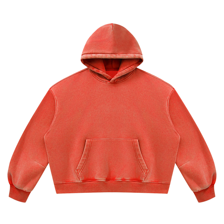 WOMEN HODDIES Vintage Wash Boxy Fleece Hoodie