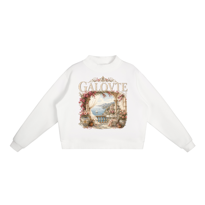 WOMEN GRAPHICS Essential Fleece Mock-Neck Crew Sweatshirt