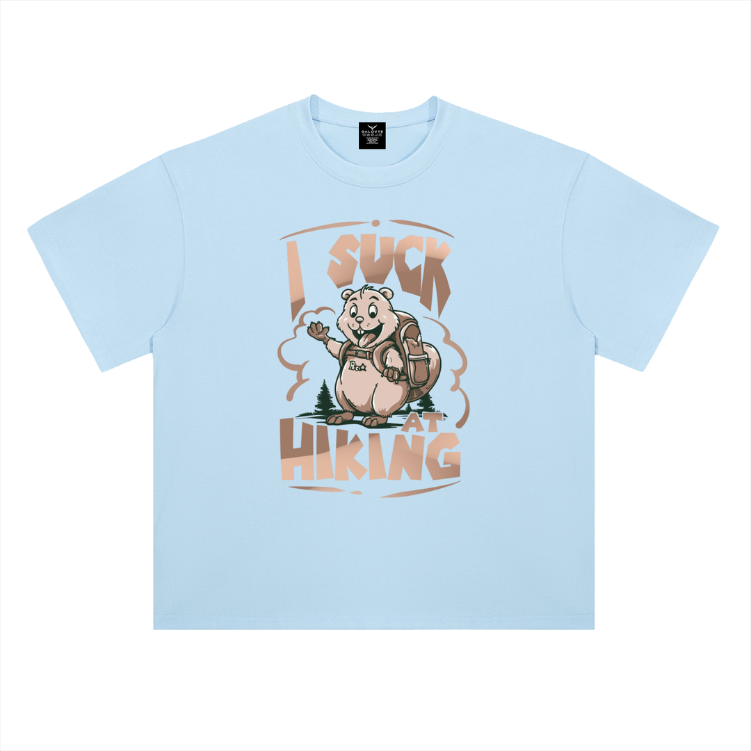 hiking lover I Suck At Hiking Funny Cartoon Bear Tee