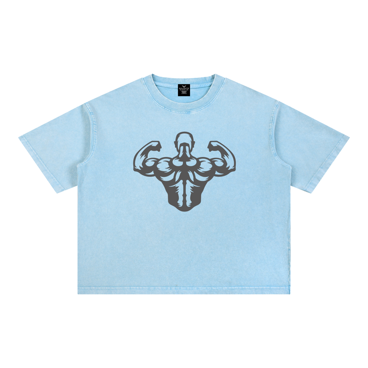 men gym wear Mineral Wash Boxy Cotton T-Shirt
