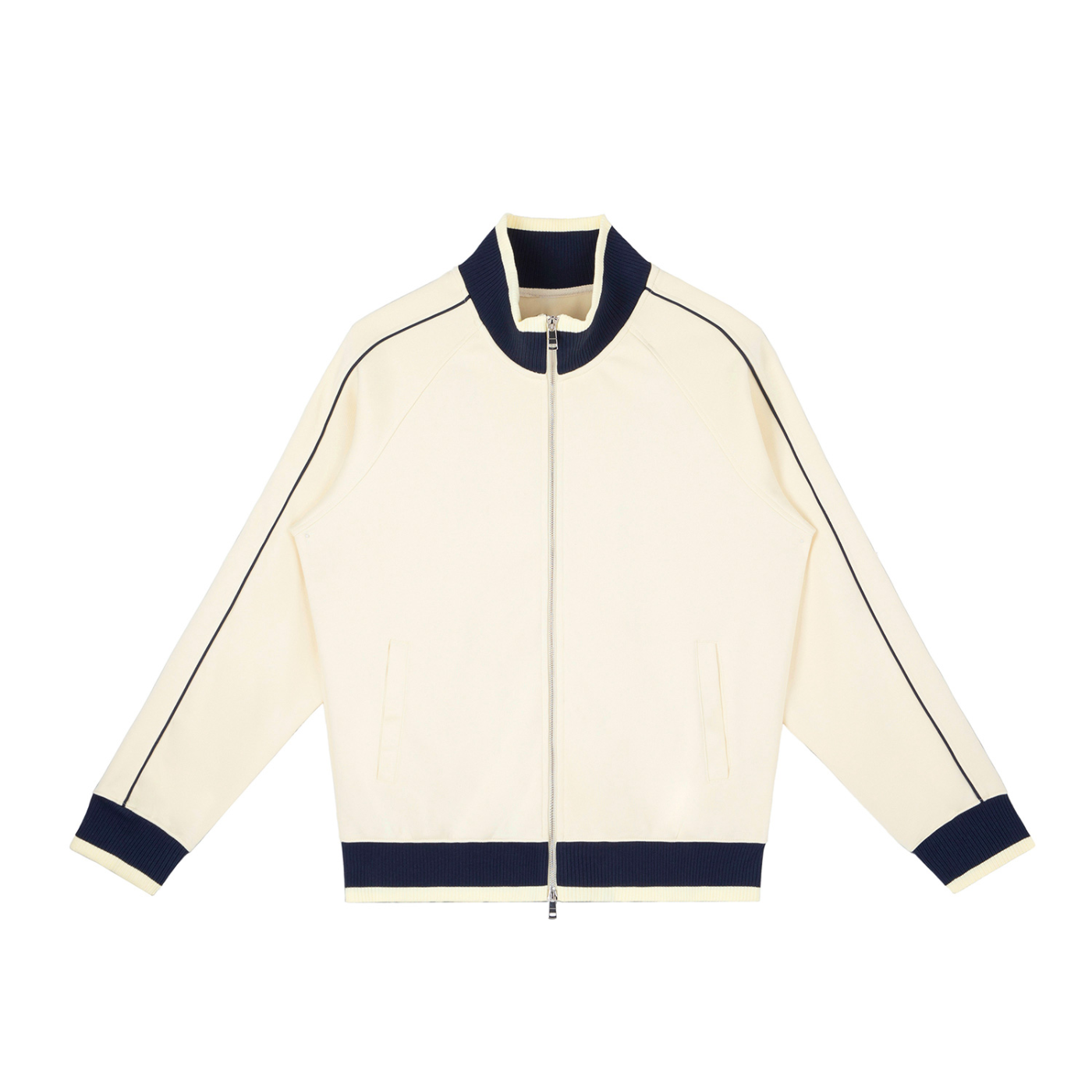men brand Color Block Raglan Sleeve Zip Track Jacket